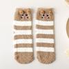 Calcetines de felpa coral de dibujos animados para mujer otoño e invierno media pantorrilla Navidad bordado hogar cálido piso para dormir calcetines felpa fábrica mayoreo
