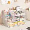 Organizador de Archivos Metálico para Escritorio Caja de Almacenamiento de Escritorio Multicapa Soporte para Libros Suministros de Oficina Estantería