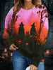 Ropa Exterior Nueva Transfronteriza para Mujer Otoño e Invierno Sudadera Estampada de Halloween Sudadera de Halloween Chaqueta Sudadera