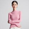 Suéter 100% Lã Fina 60 Fios, Tamanho 18, para Mulheres, Estilo Outono e Inverno, Gola Alta Meia, Suéter de Lã Slim Fit, Suéter Camada Base 60 Fios para Mulheres