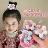 Gomas para el pelo de estilo coreano con lunares y flores para niños, accesorios para el pelo de perro de dibujos animados para niñas, pompones de tela para bebé, cuerdas para el pelo para recoger el cabello