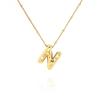Colar de Ouro 14K Banhado a Cobre 26 Letras Pingente de Pescoço Corrente Bolha Letras Colar Colar Letras de Biscoito Colar Fronteira Cruzada