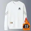 Moletom Masculino Forrado com Fleece e Espessado para Outono e Inverno, Pulôver Solto com Gola Redonda, Camisa Base de Manga Longa, Top Versátil e Moderno para Homens
