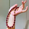 Set de Pulsera y Collar Ankela Rojo Perla Shijia de Alta Calidad para Año Nuevo