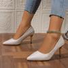 Tacones Altos de Punta para Mujer 2025 Nuevos Zapatos Franceses para Ir al Trabajo Tacón Grueso Profesionales Formales Zapatos de Trabajo Negros