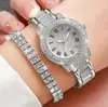 Pulsera Cubana de Lujo con Números Romanos y Diamantes Incrustados, a la Moda y Popular, Combinada con Reloj para Mujer, Reloj de Acero Hip-Hop de Moda