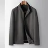 Chaqueta para Hombre 26 Otoño/Invierno Cuello Alto Versión con Cremallera Lana Tejida Joven Lujo Negocios Color Sólido Abrigo de Gama Alta
