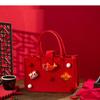 Bolsa de Danza del León, Bolsa de Hombro de Fieltro Rojo, Nuevo Souvenir Estilo Chino