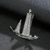 Accesorios de Pin de Corona de Traje de Moda Personalizado Broche de Diamantes Completos Dibujos Animados Timón de Vela Águila Tendencia