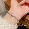 Pulseira de Laço com Zircônia Microcravejada Super Fada para Mulheres, Pulseira de Cristal de Luxo Leve de Alta Qualidade, Pulseira Popular Exquisita com Ajuste Deslizante