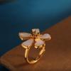 Pendientes de plata de ley S925 con diseño de fritilaria blanca bañada en oro, hermosos y elegantes pendientes para mujer.