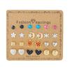 Pendientes de combinación de mes nuevo transfronterizo 12 pares de flores amor estrellas y luna pendientes de clip de diamantes pendientes traje