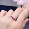Anillo de Amatista Natural Puro para Mujer, Color Súper Fresco, Piedra Suelta, Joyería Incrustada de Moda de Gama Alta