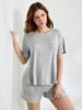 Outono/Inverno 2026 Amazon Cross-Border Europeu e Americano Simples Cor Sólida Conjunto de Moda para Casa Confortável Fino Conjunto de Duas Peças para Mulheres