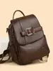 Bolsa de Mamá para Mujer Versátil Marca Cuero Suave Genuino Mochila de Viaje Retro para Mujer 2025 Nueva Gran Capacidad