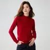 Suéter de malha feminino com gola alta discreta, corte solto, estilo simples, macio e confortável, fabricante de camada interna