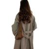 Otoño e Invierno 2025 Nuevo Estilo Coreano Cuello Alto Largo Sobre la Rodilla Abrigo Exterior Reversible Simple y Moderno Abrigo Exterior de Lana Cachemira