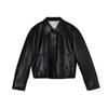 Chaqueta Corta de Cuero Bie Jian Versión Algodón para Mujer, Chaqueta de Motociclista de Alta Gama Hecha a Mano con Bordes Aceitados, Chaqueta de Cuero Cálida para Invierno