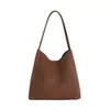 Bolsa de Palha Tecida Estilo Coreano Feminina Outono 2026 Nova Bolsa de Ombro Casual de Grande Capacidade Fosca para o Dia a Dia