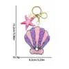 Chaveiro Artesanal com Contas Série Oceano, Acessórios para Bolsa de Concha e Água-viva, Suprimentos Decorativos DIY para Vestido, Sapato e Chapéu