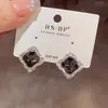 Brincos Quadrados Brilhantes de Alta Qualidade, Moda Coreana Versátil e Elegante, Brincos Estilosos e Personalizados para Mulheres, Brincos de Alta Qualidade