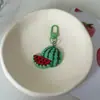 Sete chaveiros de frutas fofos e macios, pingentes de frutas que induzem dopamina, incluindo acessórios de maçã, morango, cereja e melancia