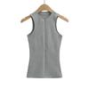 8612-25 Primavera Nuevo Viento de Deseo Puro Americano Cremallera Original Sin Mangas Corte Ajustado Delgado Casual Deportivo Chaleco