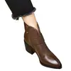 Botas Martin estilo retrô, cano curto, bico quadrado, salto grosso, forradas de pelúcia, couro macio, emagrecedoras, novidade inverno 2026, botas de algodão com salto médio