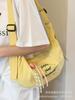 Bolso de Gran Capacidad para Mujer en Verano, Versátil Nuevo Estilo 2025, Bolso Bandolera de Lona Simple y Nicho, Bolso Dumpling para Viajar