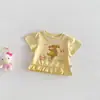 [No hay devoluciones ni cambios] Camiseta de Dibujos Animados para Niñas 2026 Nuevo Primavera Estilo Coreano Estampado de Conejito Encaje Superior Moderno