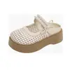 Mules Mary Jane de punta cerrada para mujer, calzado de verano para exteriores, nuevas sandalias Birkenstock de verano 2026, tejidas huecas, slip-on, talla 34
