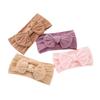 Diadema con lazo doble para bebé, con diseño floral de color sólido, para niños transfronterizos, joyería para tocado de comercio exterior, venta al por mayor