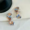 Novos Brincos Torcidos Exquisitos de Lã Colorida Feitos à Mão Design de Nicho de Alta Qualidade Brincos Dopamina para Mulheres