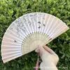Leque Dobrável Estilo Antigo Transfronteiriço para o Verão, Estilo Chinês, Hanfu, Cheongsam, Leque Pequeno Dobrável de Bambu Portátil para Mulheres