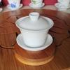 Conjunto de Chá Kung Fu Chaoshan Porcelana de Jade Branco Puro Tigela com Tampa Sancai Tigela de Chá Pequena Mini Tigela de Chá Caixa de Presente para Degustação de Chá Pintada em Azul e Branco