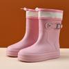 Botas de Lluvia de Moda Transfronterizas para Mujer, Botas de Lluvia Impermeables de Media Caña, Zapatos de Goma Impermeables Ligeros, Cómodos Zapatos de Agua para Trabajo y Exteriores para Mujer