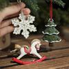 Resina Vintage Natal Pintado Resina Floco de Neve Amor Estrela de Cinco Pontas Decorações de Árvore de Natal Pingente Arranjo