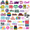 Frases Inspiradoras Curtas em Inglês Charms para Sapato Crocs Fivelas de Sapato Coloridas Acessórios de Sapato DIY Fivelas Decorativas de Borracha Macia PVC Transfronteiriço