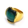 Anillo de Acero de Titanio para Hombre y Mujer con Piedra Ojo de Gato Grande Exagerado Simple de Moda Estilo Ins Europeo y Americano Niche Anillo de Moda de Alta Gama