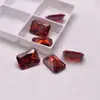 Pedra Preciosa Vermelha Retangular Granate Zircônio Pedra Solta para Anéis de Homens e Mulheres Pedra Principal Pingente Brincos Acessório Pedra DIY