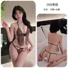 Noite Longa Lingerie Sexy Estampa de Leopardo Decote em V Profundo Baixo Transparente Três Pontos Costura Dupla Abertura na Virilha Peça Única Roupa de Dormir 2608
