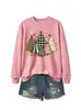 Sudadera casual de moda para mujer con estampado de árbol de Navidad, leopardo marrón, cuadros blanco y negro, de tienda independiente Amazon eBay, para exportación