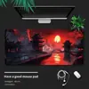 Mouse pad de arquitetura paisagística estilo tinta a nanquim, um presente para quartos de dormitório ou quartos, tamanho extra grande e personalizável