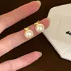 Conjunto de Brinco e Colar de Pérola com Agulha de Prata Banhado a Ouro Real 18k Corrente de Clavícula Exquisita Retro Francesa Acessórios de Alto Padrão