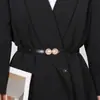 Estilo Coreano Moda Simple Hebilla Redonda Elástico Delgado Cinturón Hebilla de Mujer Sello de Cintura Elástico Cadena de Cintura Decorativa Vestido Venta al por Mayor