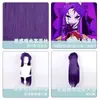 Peluca de cosplay de Bufón del Circo Freak Doukou con punta de belleza y parte superior esponjosa, peluca de cabello largo lacio morado de anime
