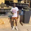 Shorts de Verão Novo Estilo Americano para Homens, Design Fino, Nicho Solto Casual Estampado Calça de Cinco Pontos