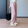 Pantalones Casuales Rectos de Pierna Ancha de Tiro Alto de Capa de Aire de Cupro Elástico en Cuatro Direcciones Ligeros para Mujer Otoño T0831A