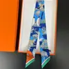 Bufanda de corbata estampada delgada de nuevo estilo para mujer, bufanda larga estrecha de seda estilo coreano para combinar con camisas, accesorio envolvente de moda