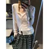 Moque Otoño Nuevo Estilo Coreano Simple y Suave Elegante Ajustado Cardigan de Punto Suéter MQ1837